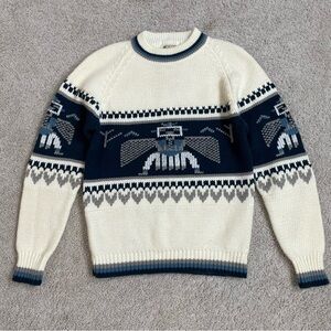 VINTAGE Men's SILTON of California PHOENIX RISING Acrylic KNIT Crew Neck SWEATER